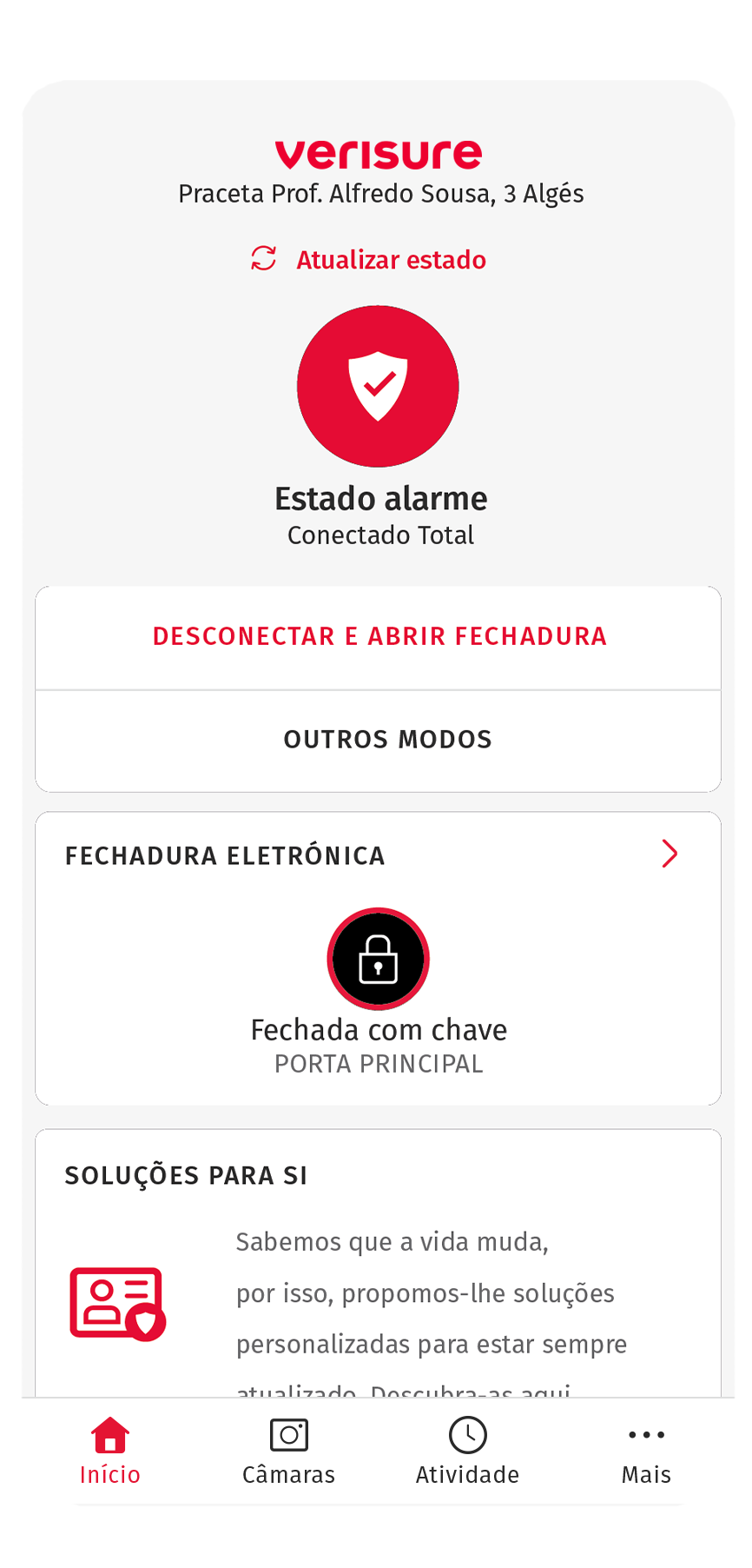 Controlo da fechadura através da app